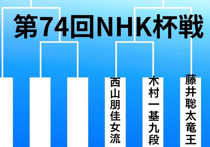 74回NHK杯トーナメント表(藤井聡太竜王名人と西山朋佳女流)