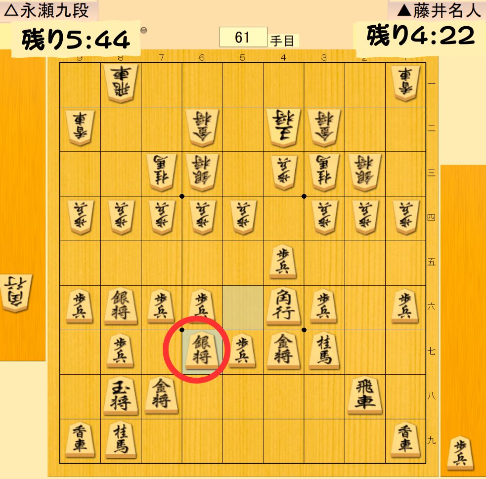 62手目を永瀬九段が封じる