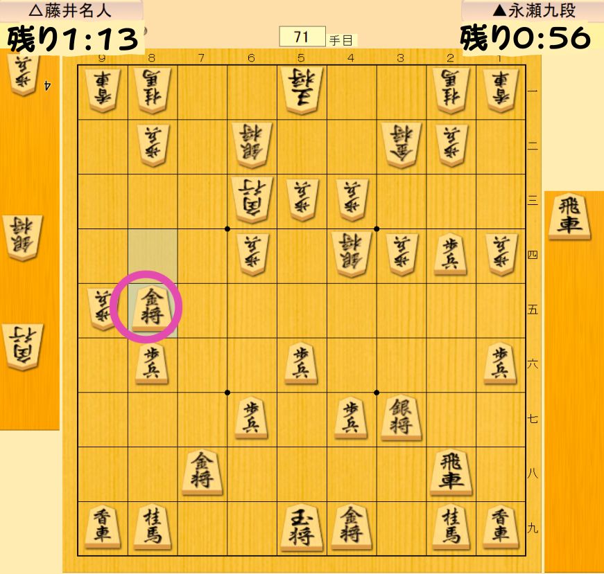藤井名人が優勢