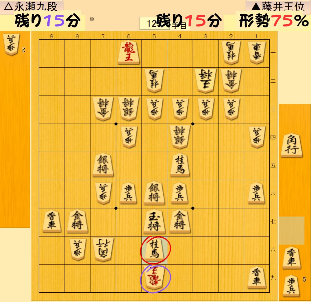 合駒　▲5八桂