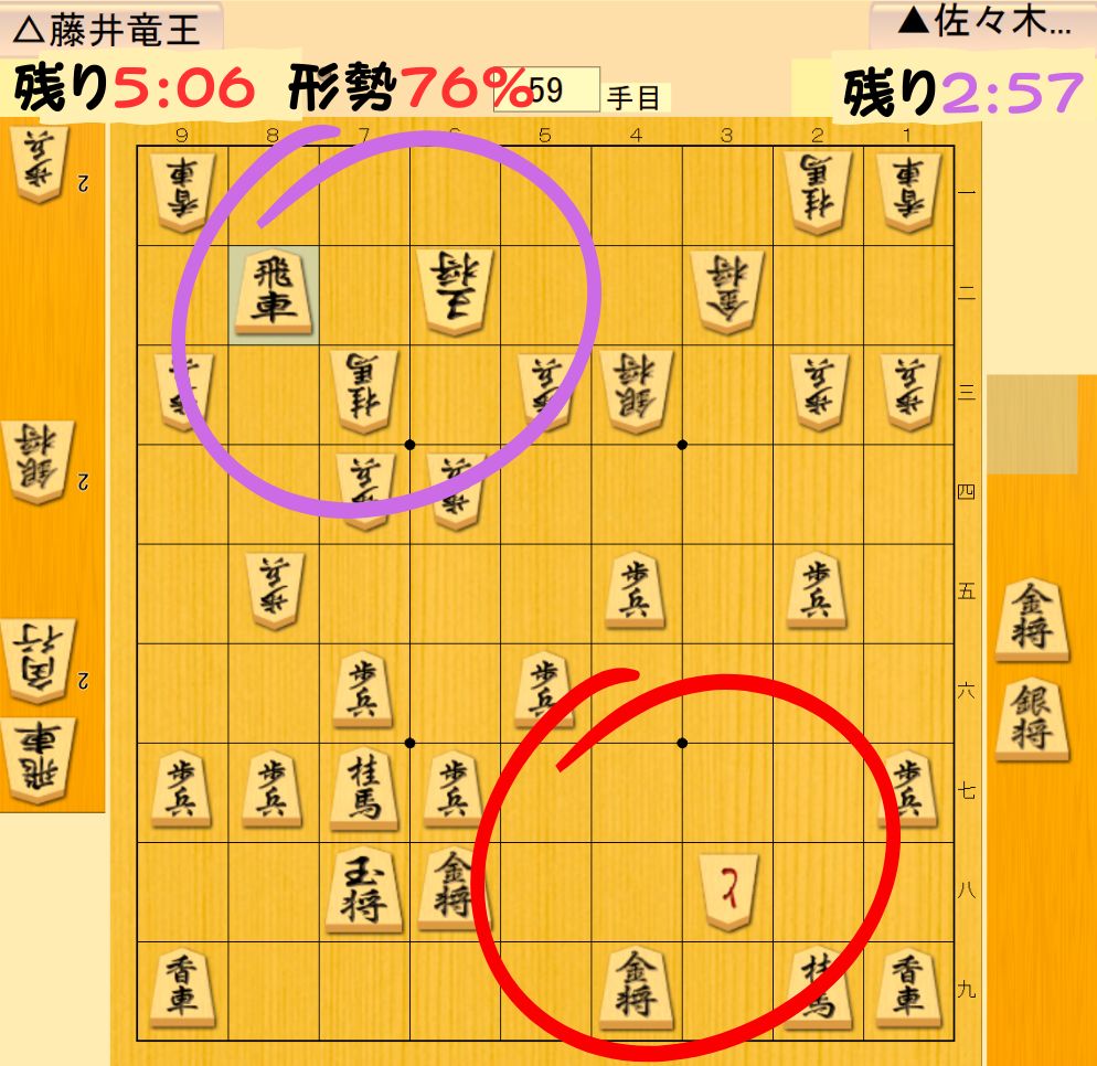 封じ手は3八と