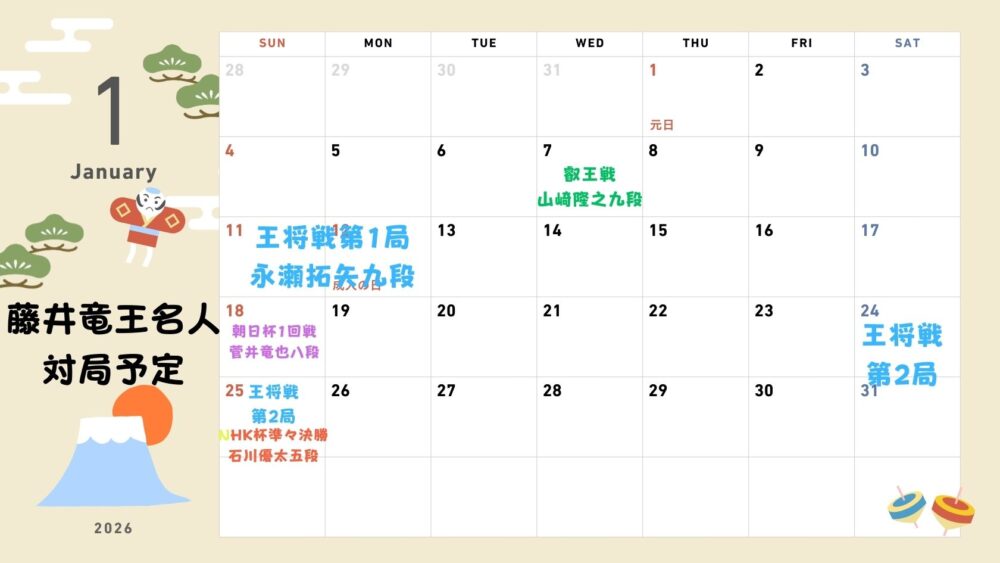 2026 1月カレンダー