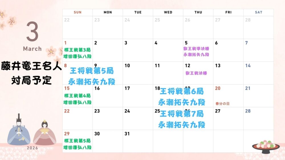 2026 ３月カレンダー