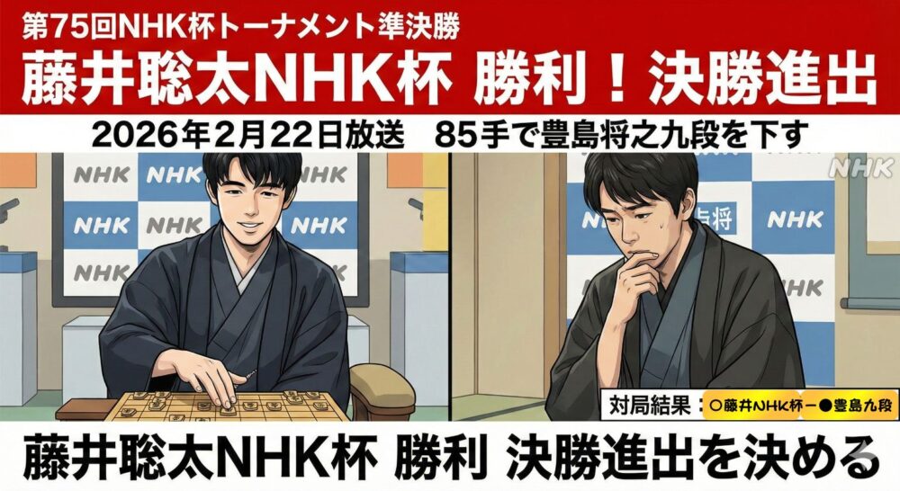 〇藤井NHK杯－●豊島九段